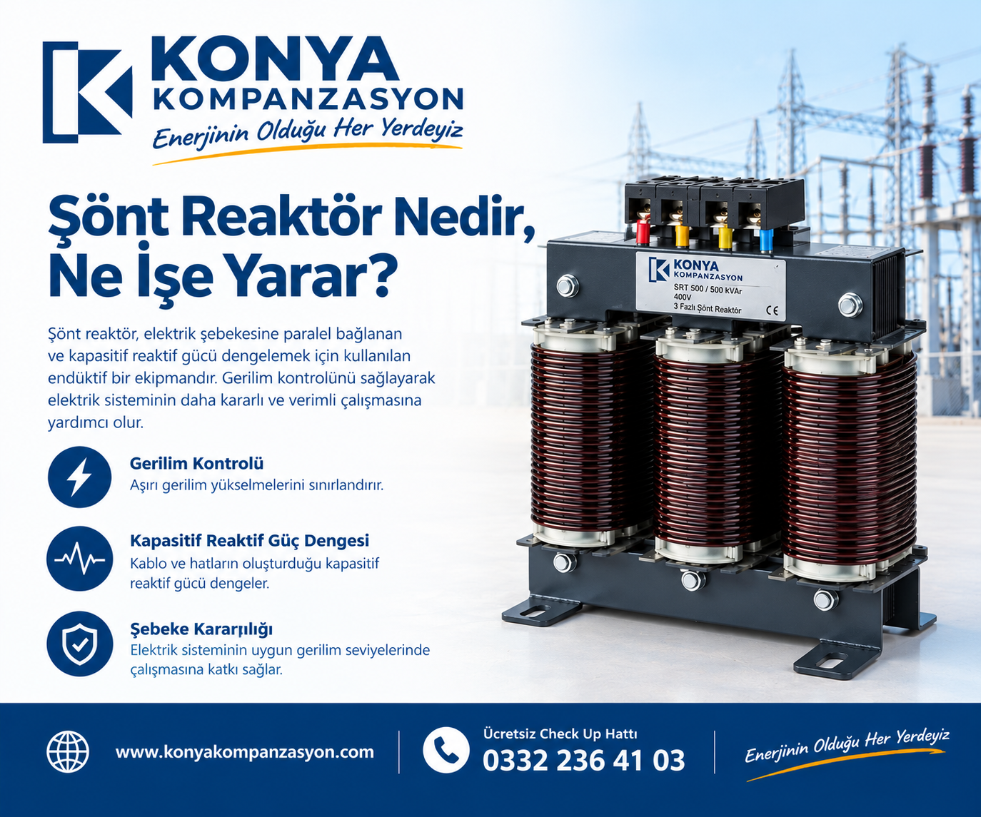 Şönt Reaktör Nedir, Ne İşe Yarar? Elektrik Sistemlerinde Gerilim Kontrolünün Önemi